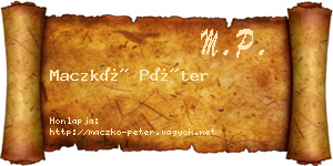 Maczkó Péter névjegykártya